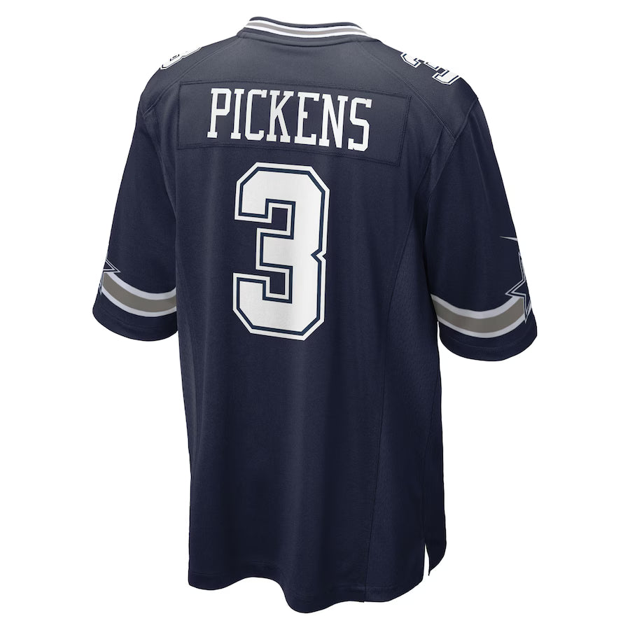 D.Cowboys #3 George Pickens Navy Game Jersey Stitched American Football Jerseys