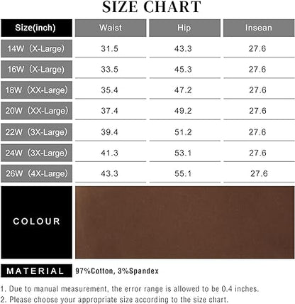 Womens Plus Size Skinny Tapered Pants Comfy Stretch High Waist Ankle Jean