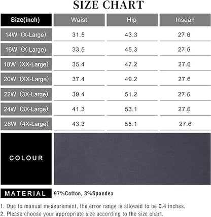 Womens Plus Size Skinny Tapered Pants Comfy Stretch High Waist Ankle Jean