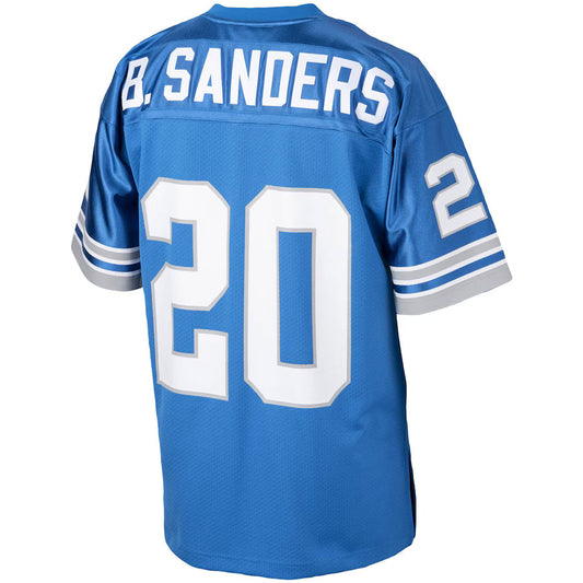 D.Lions #20 Barry Sanders 1993 Mitchell & Ness Blue Authentic Throwback Retired Player Jersey