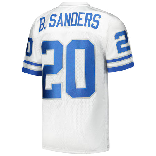 D.Lions #20 Barry Sanders 1994 Mitchell & Ness White Authentic Throwback Retired Player Jersey