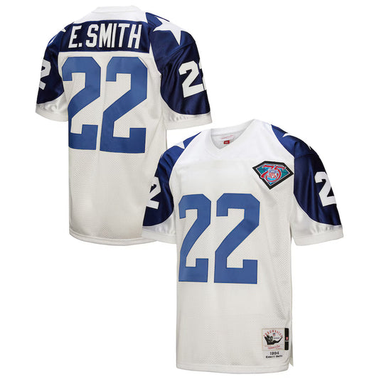 D.Cowboys #22 Emmitt Smith 1994 Mitchell & Ness White Authentic Throwback Retired Player Jersey