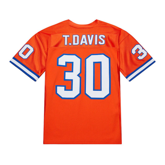 D.Broncos #30 Terrell Davis Mitchell & Ness Orange 1995 Authentic Throwback Retired Player Jersey