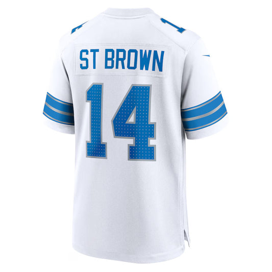 D.Lions #14 Amon-Ra St. Brown White Game Jersey Stitched American Football Jerseys