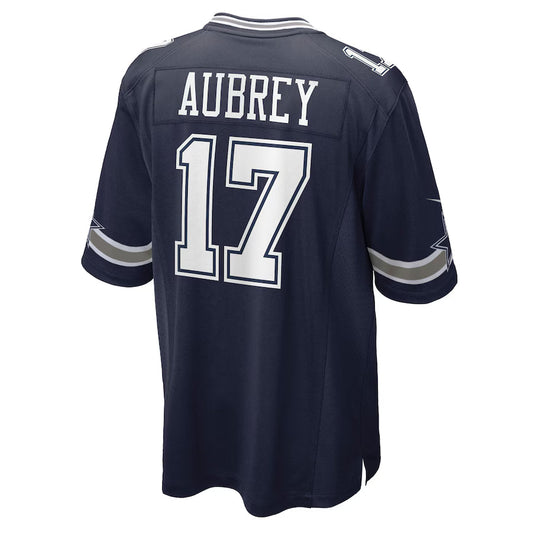 D.Cowboys #17 Brandon Aubrey Navy Game Jersey Stitched American Football Jerseys