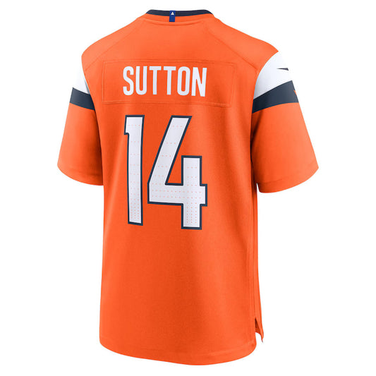 D.Broncos #14 Courtland Sutton Orange Game Jersey Stitched American Football Jerseys