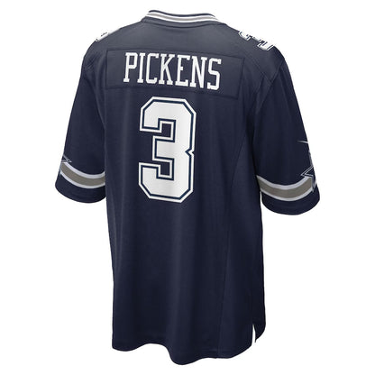 D.Cowboys #3 George Pickens Navy Game Jersey Stitched American Football Jerseys