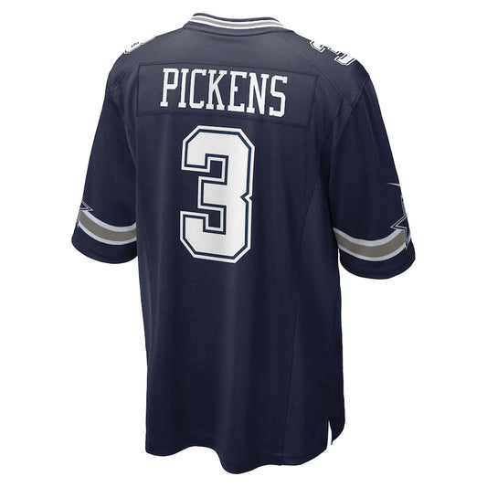 D.Cowboys #3 George Pickens Navy Game Jersey Stitched American Football Jerseys