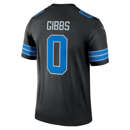 D.Lions #0 Jahmyr Gibbs Black Game Jersey Stitched American Football Jerseys