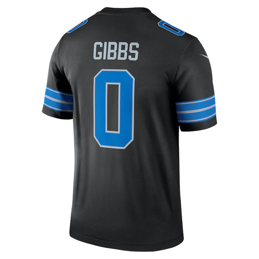 D.Lions #0 Jahmyr Gibbs Black Game Jersey Stitched American Football Jerseys