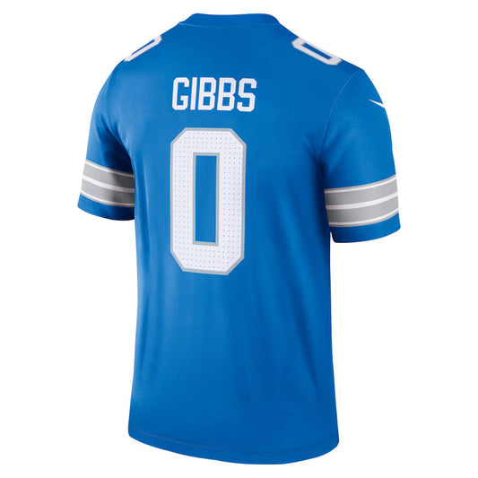 D.Lions #0 Jahmyr Gibbs Blue Game Jersey Stitched American Football Jerseys
