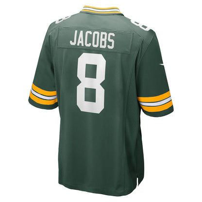 GB.Packers #8 Josh Jacobs Green Game Jersey Stitched American Football Jerseys