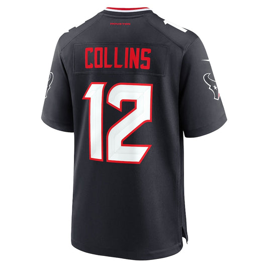 H.Texans #12 Nico Collins Navy Game Jersey Stitched American Football Jerseys