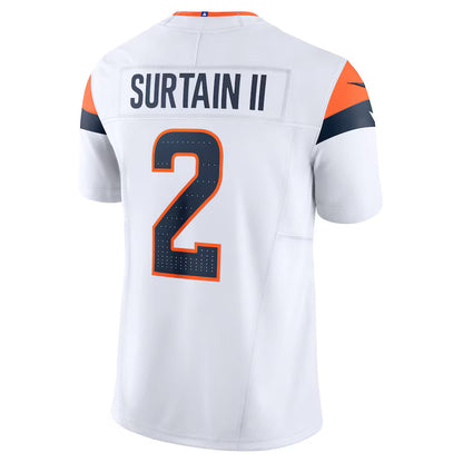 D.Broncos #2 Patrick Surtain II White Vapor F.U.S.E. Limited Jersey Stitched American Football Jerseys